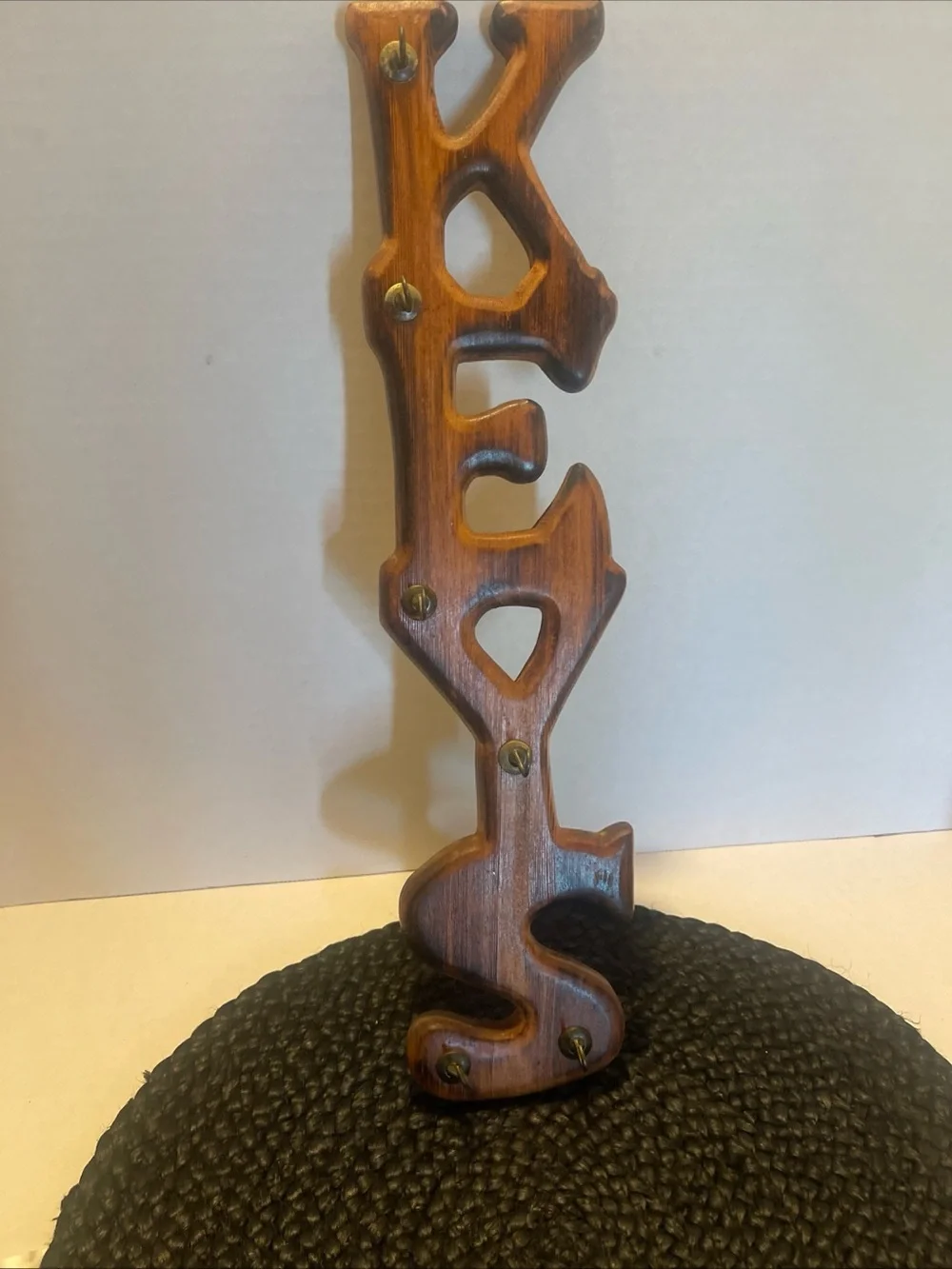 Vintage Wooden 'Keys' Wall Decor in Warm Brown